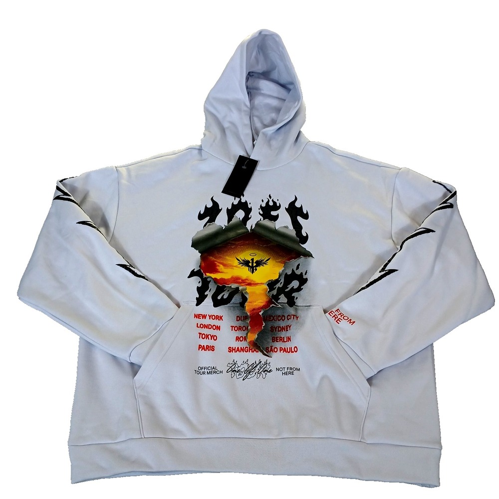 PUMA Melo Metallic Pullover Hoodie Mens Silver Casual Outerwear 63560201 L
